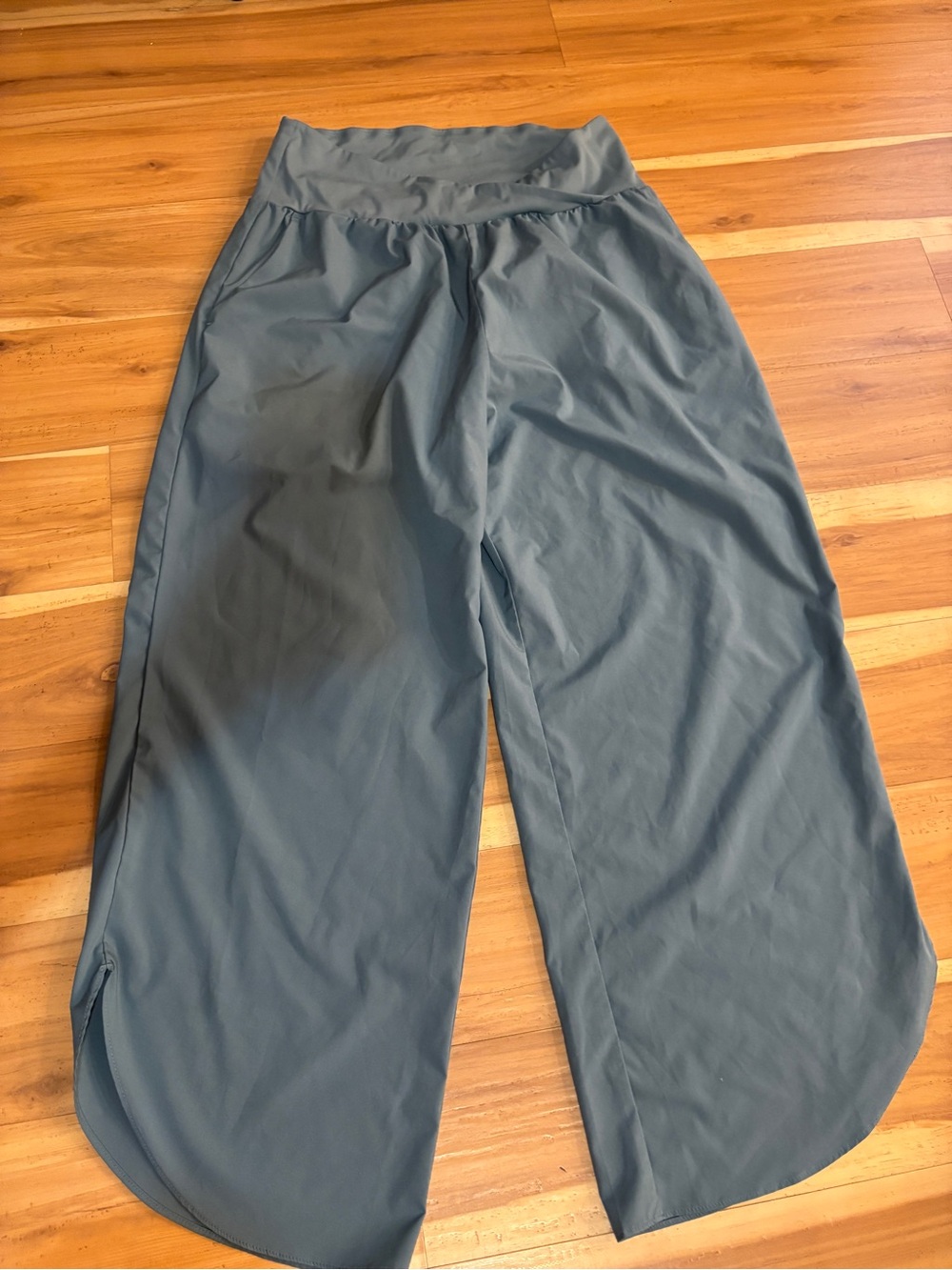Breezeful™ High Waisted Crossover Quick Dry Resort Pants with Pockets Stone Blue